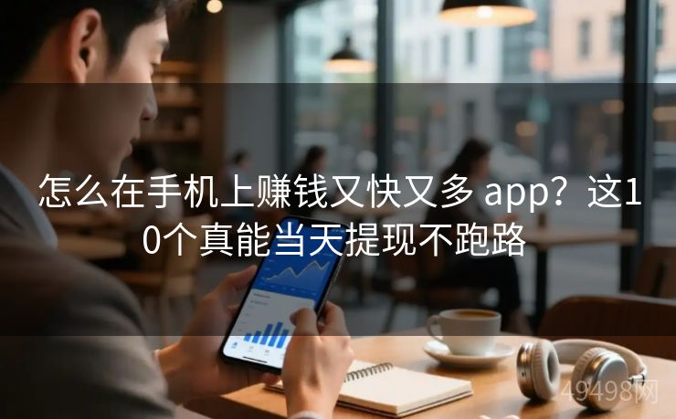 怎么在手机上赚钱又快又多 app？这10个真能当天提现不跑路 