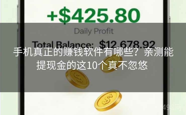 手机真正的赚钱软件有哪些？亲测能提现金的这10个真不忽悠 
