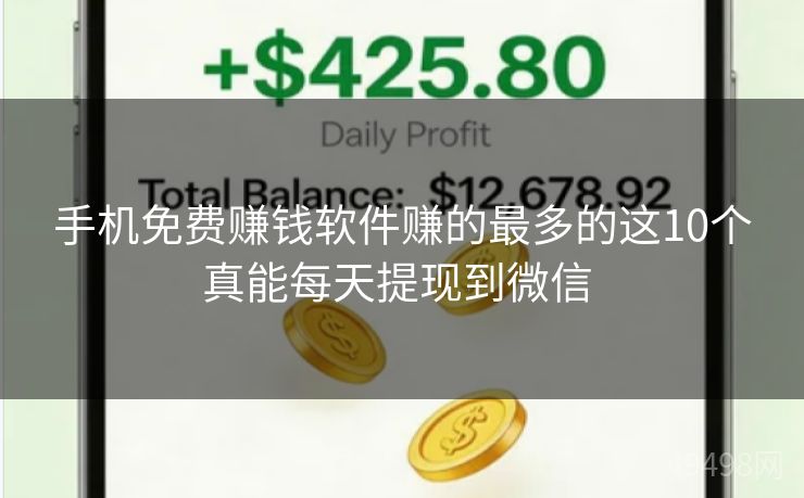 手机免费赚钱软件赚的最多的这10个真能每天提现到微信 