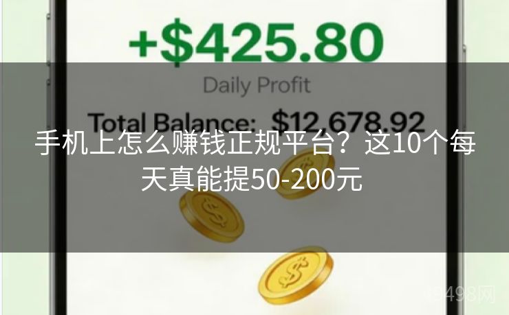 手机上怎么赚钱正规平台？这10个每天真能提50-200元 