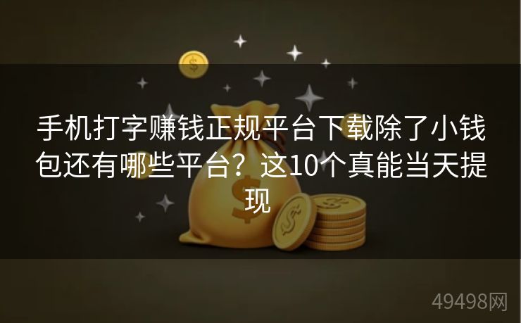 手机打字赚钱正规平台下载除了小钱包还有哪些平台？这10个真能当天提现 