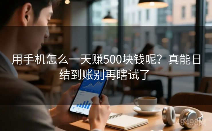用手机怎么一天赚500块钱呢？真能日结到账别再瞎试了 