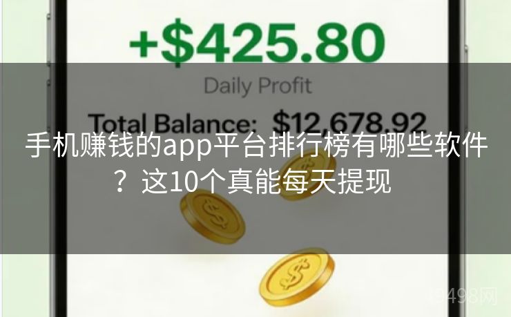 手机赚钱的app平台排行榜有哪些软件？这10个真能每天提现 