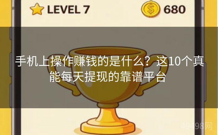 手机上操作赚钱的是什么?这10个真能每天提现的靠谱平台 手机上操作赚钱的是什么?这10个真能每天提现的靠谱平台