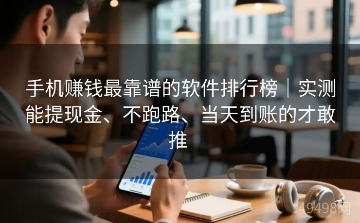 手机赚钱最靠谱的软件排行榜｜实测能提现金、不跑路、当天到账的才敢推 